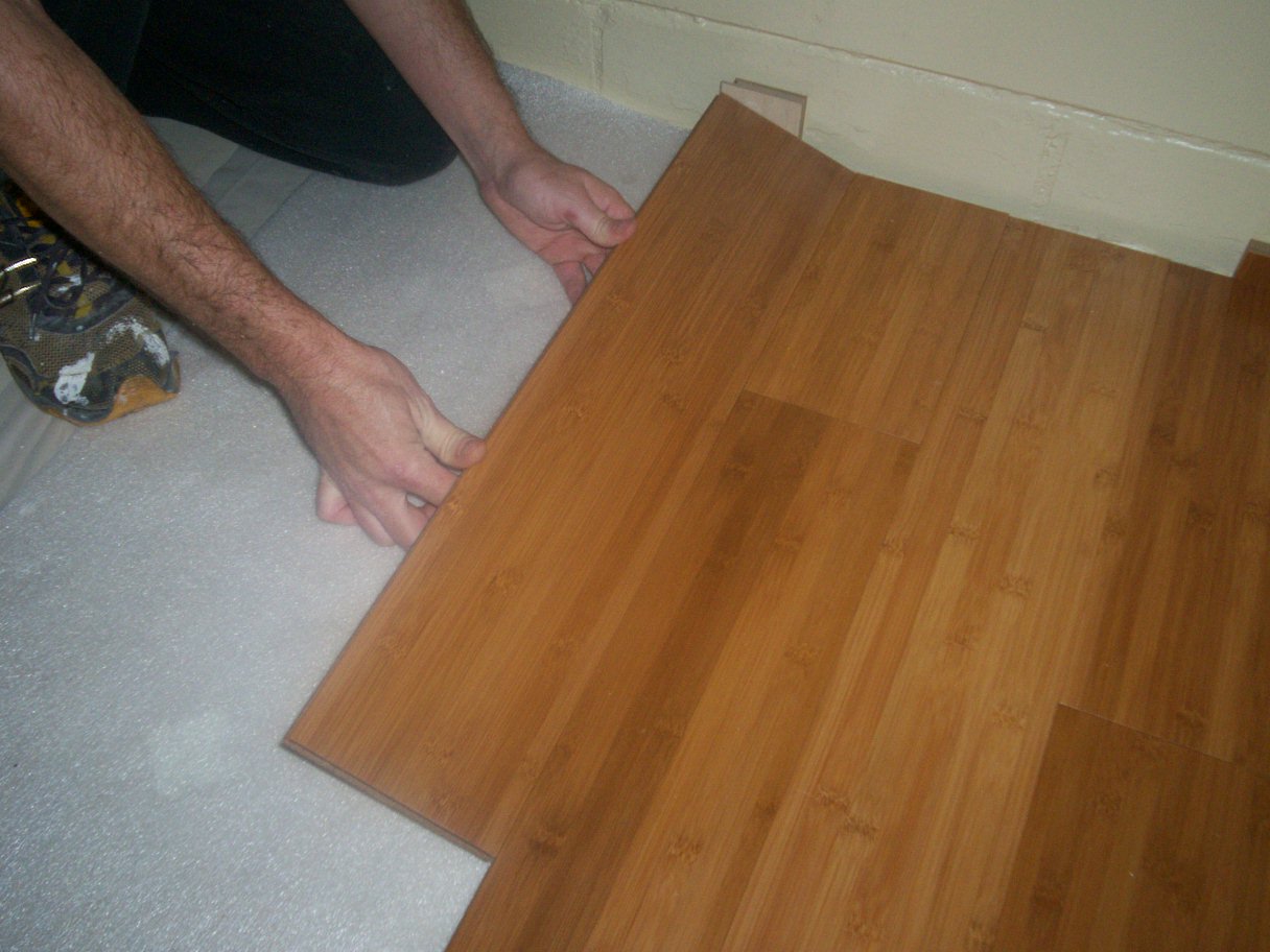 laying bamboo flooring