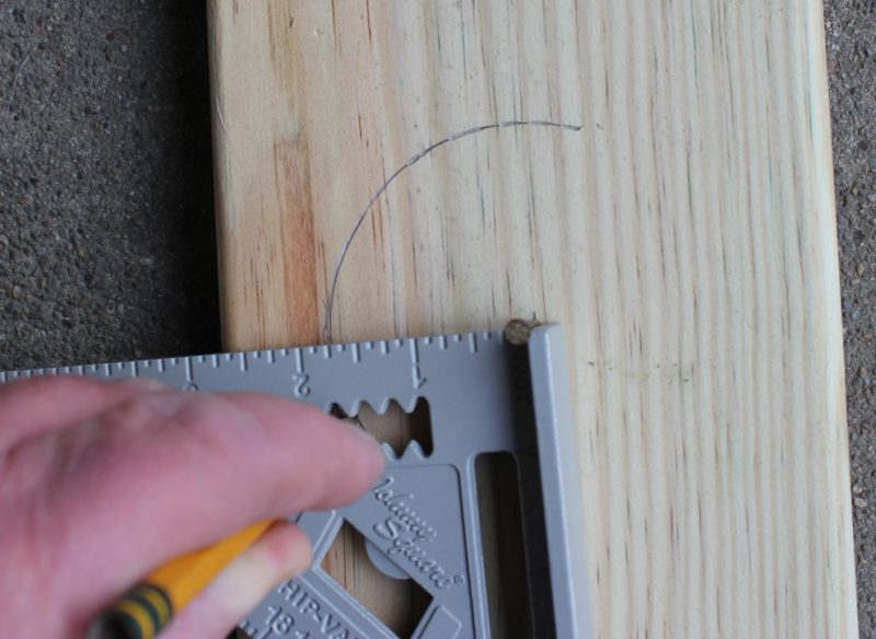 Using the square, which is actually a triangle, to make a circle