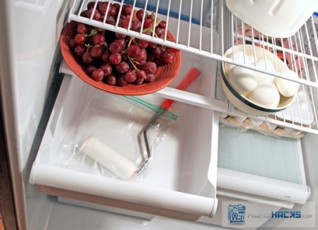 Sample Hack - Put rollers or brushes in a bag inside your fridge to keep them fresh during an extended painting break.