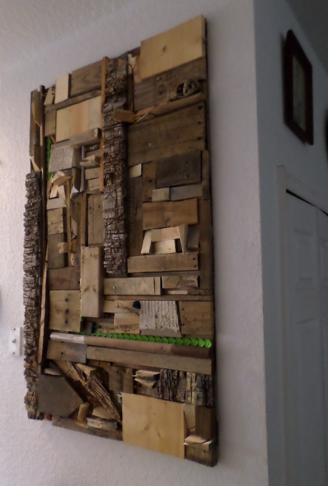 wooden walls made from rubbish