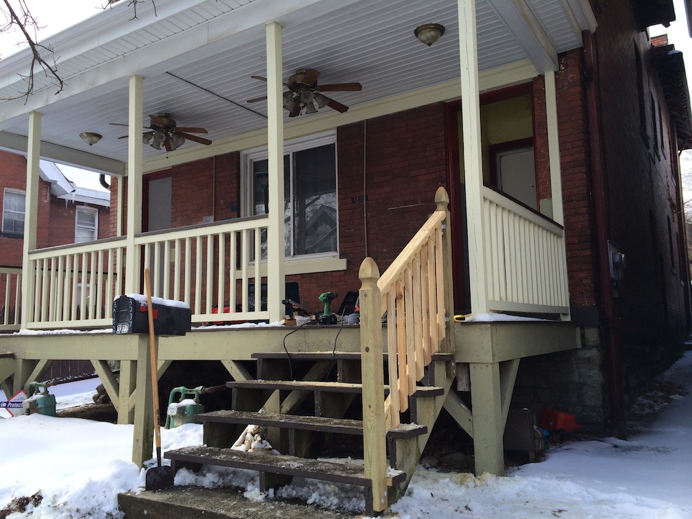 build handrail stairs porch safer railing three hours awesomeness homefixated down