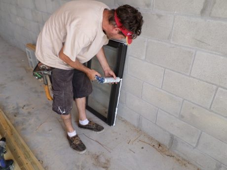 A little caulk on the flange and the window is ready to be installed.