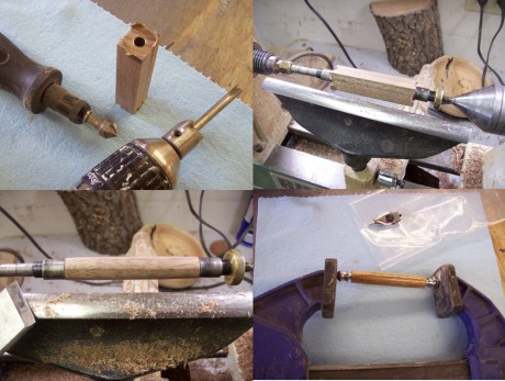 It's a different process for a razor handle. Similar a pen, you glue the barrel, square the ends then turn it down to the proper sized bushings.