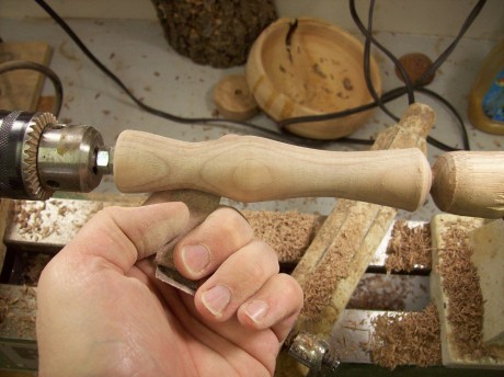 Take a few passes with the lathe off, to remove those tell tale circular marks because they'll jump out once you put a finish on.