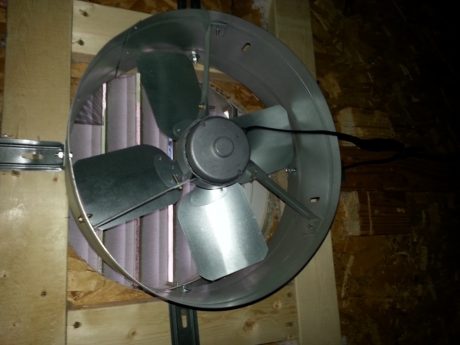 Gable vent solar attic fan