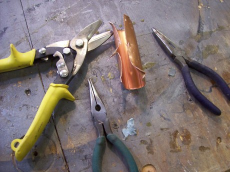 Aviation Snips make short work of your copper pipe