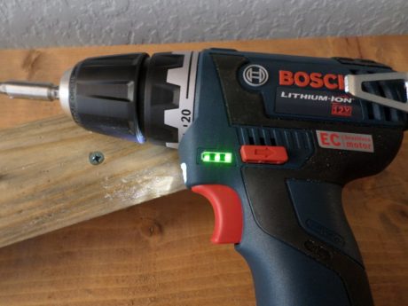 LED light for dark places and a big green battery indicator are nice and bright
