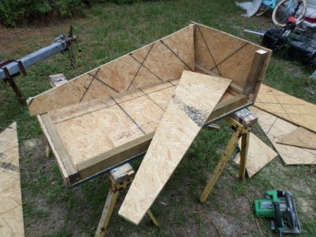 Three sides complete, one more angled piece to go!
