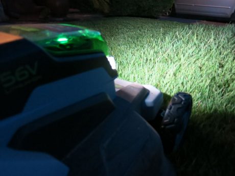The scene during my night mowing adventure