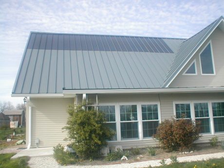 Solar integrated into a standing-seam roof is almost invisible.