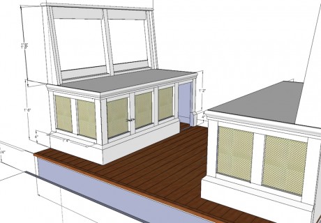 The dog-nook rendered in Sketchup.