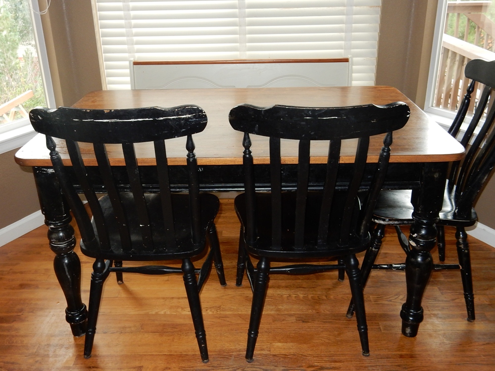 black spindle chairs