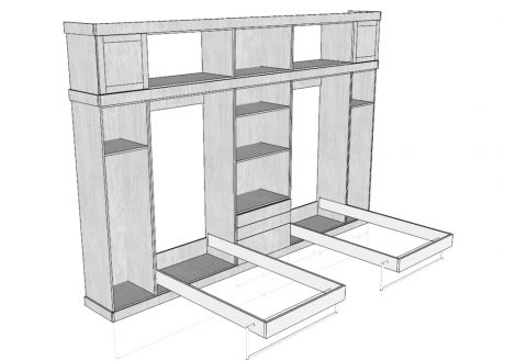 Shop drawings and cut lists were generated using Sketchup.
