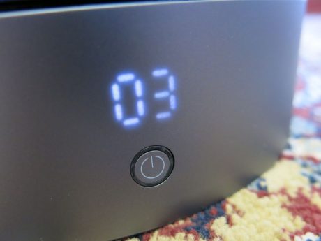 The fan speed display thoughtfully dims after a short delay, however it can be hard to read in bright sunlight