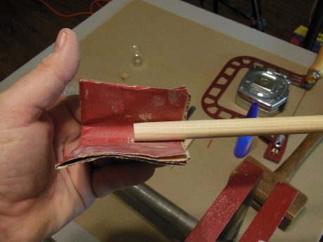 Sizing end of dowel