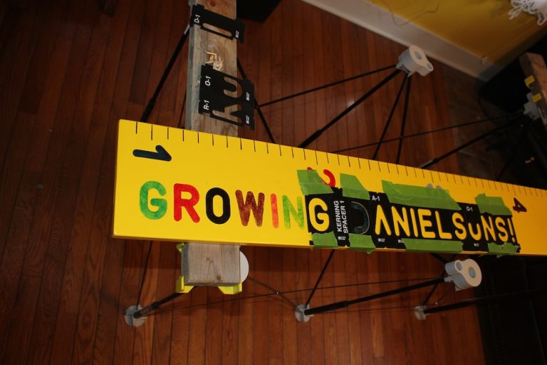 wooden growth chart