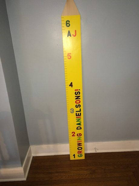 wooden growth chart