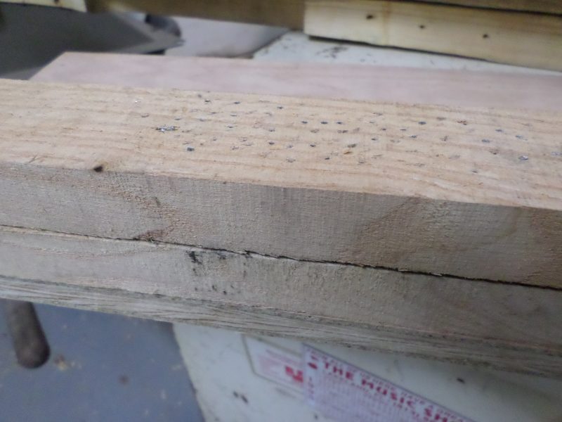 2" brads into oak