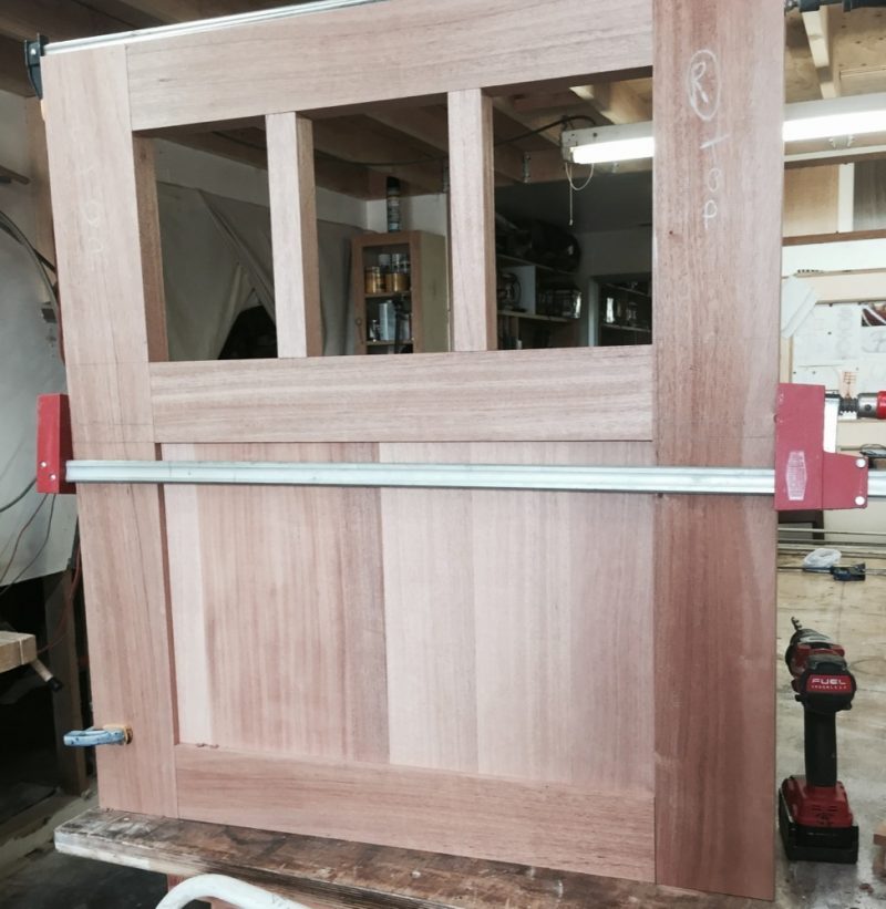 Dutch door in progress