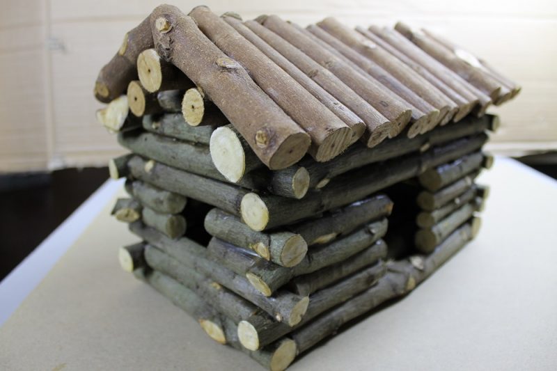Finished log cabin