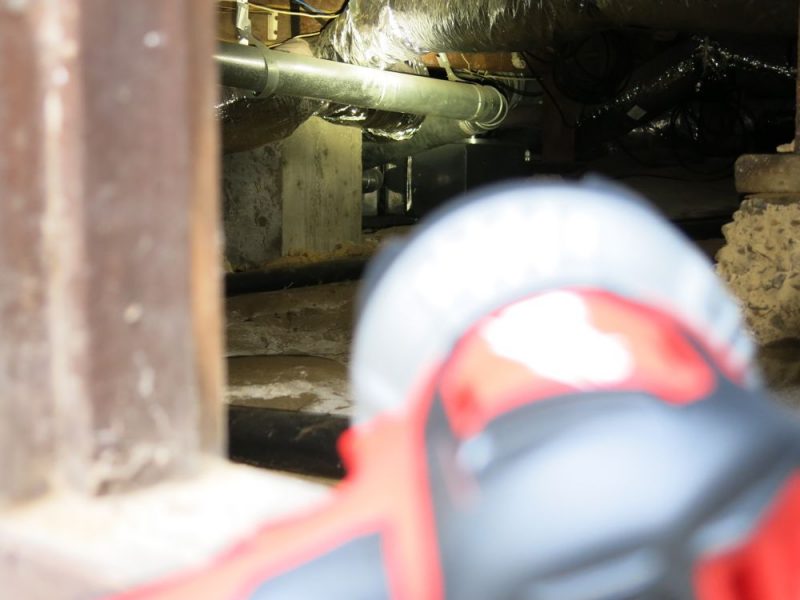 Distant nooks and crannies in a crawl space are revealed, allowing you to inspect some things from a distance