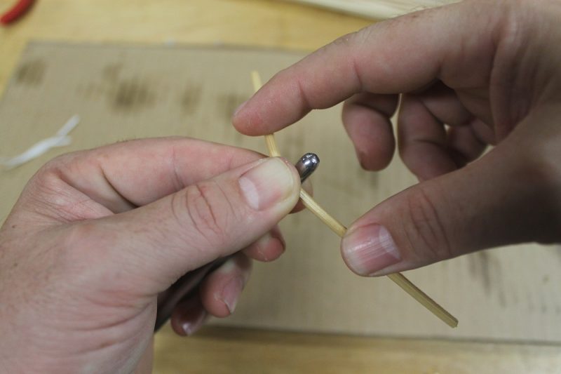 Forming wooden safety pin spring
