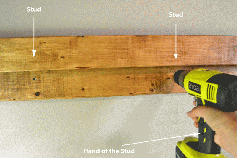 attaching DIY chalkboard to wall