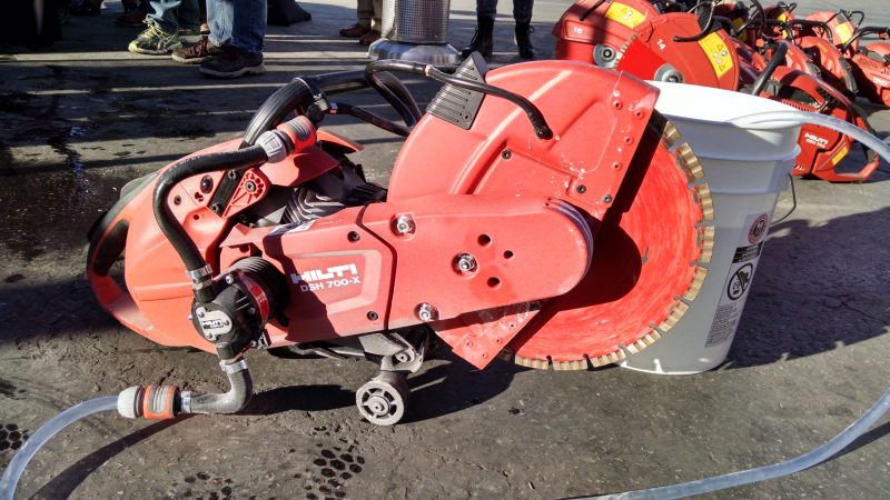 Hilti DSH-P water feed pump on gas demo saw