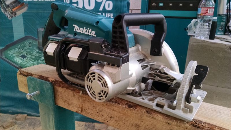 Makita inline circular saw, right view