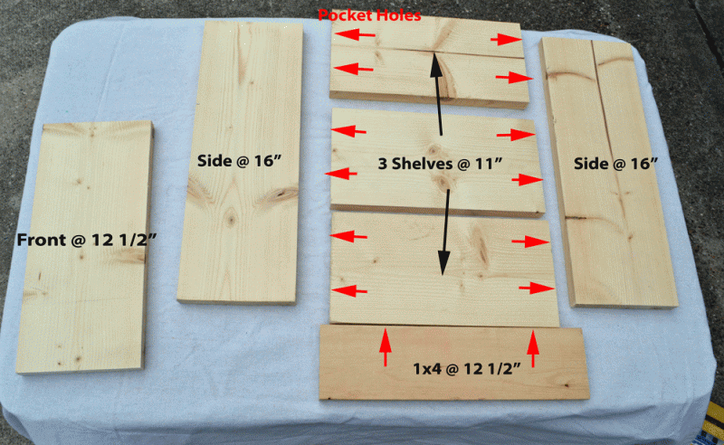 Doggie Command Center cuts and pocket holes