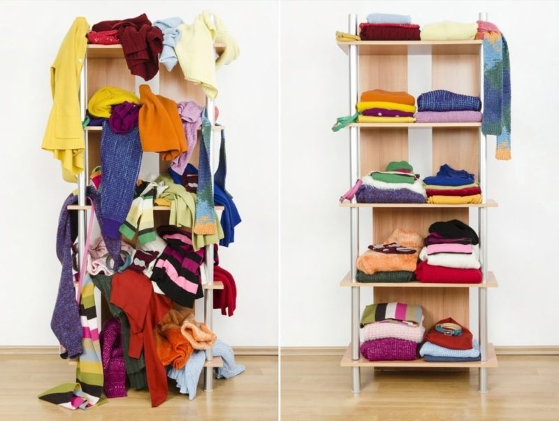 decluttering a closet