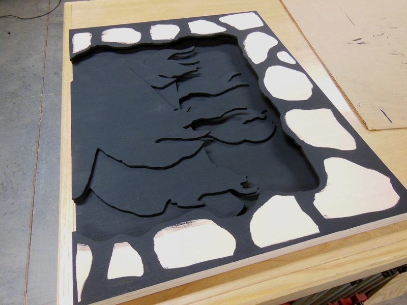 Black layered wall art canvas
