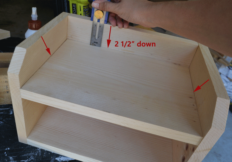 Measure and attach shelf DIY mail organizer