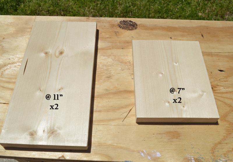 DIY display shelf make cuts