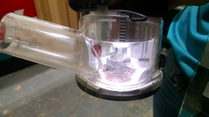 bright LED headlight in trim router base