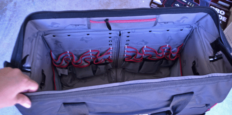 Husky rolling tote opening top