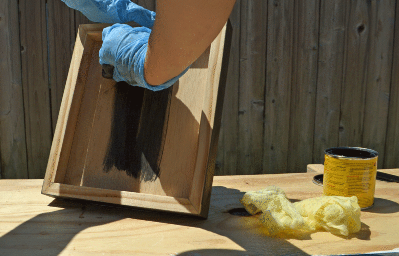 DIY tray dark stain