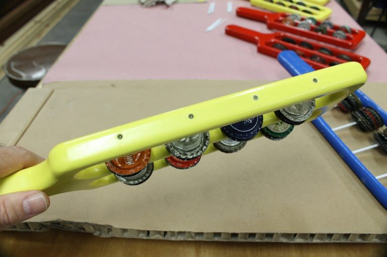 How to Make a Bottle Cap Tambourine Easy Woodworking Project