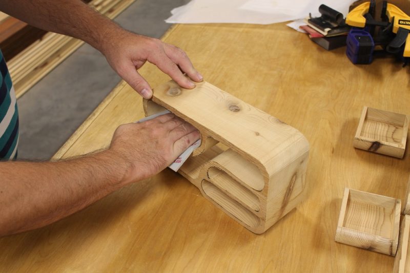 Sanding inside carcass