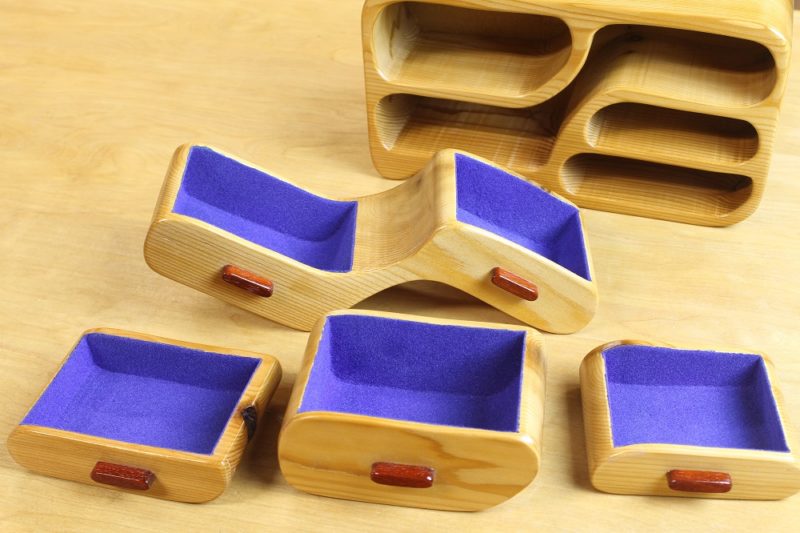 Flocked band saw box drawers