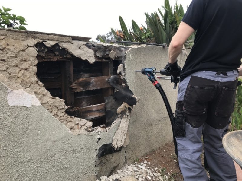 stucco wall demolition