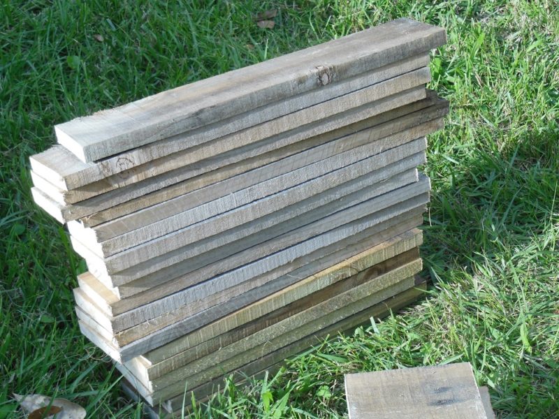 Salvaged wood, ready for use.