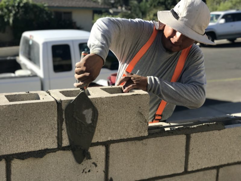 Cleaning off the mortar