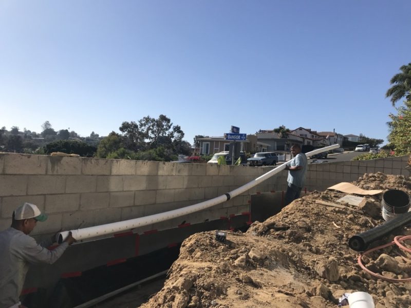 block wall drain pipe