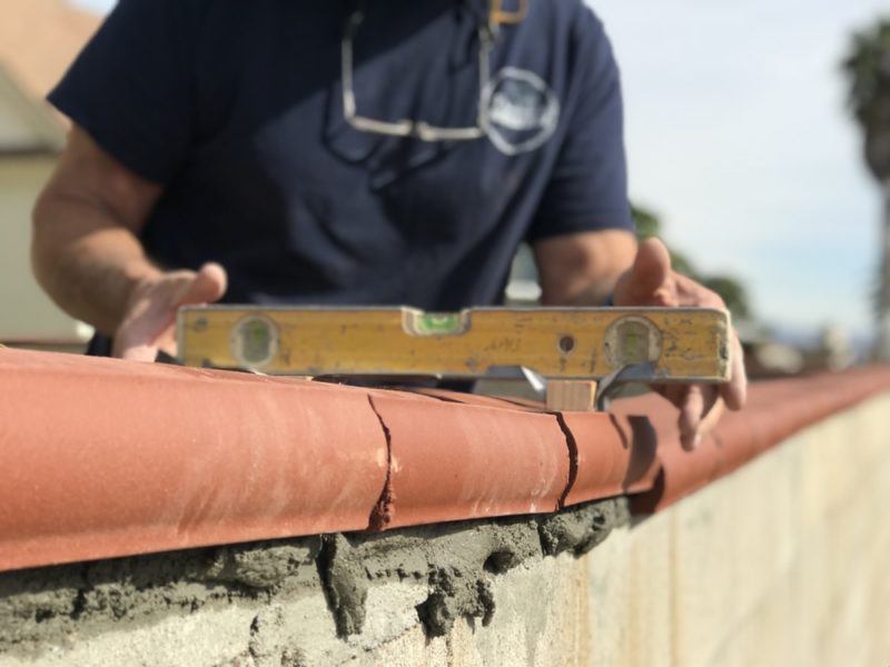 leveling the wall cap