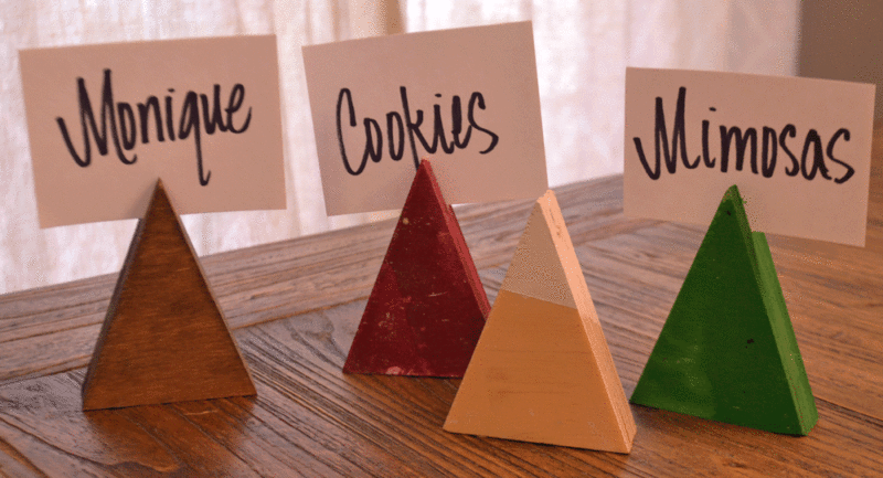 easy DIY christmas decoration tree place card holder