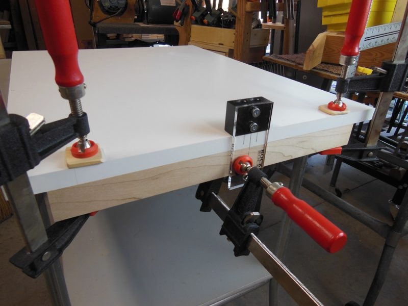 Ready to drill for dowels
