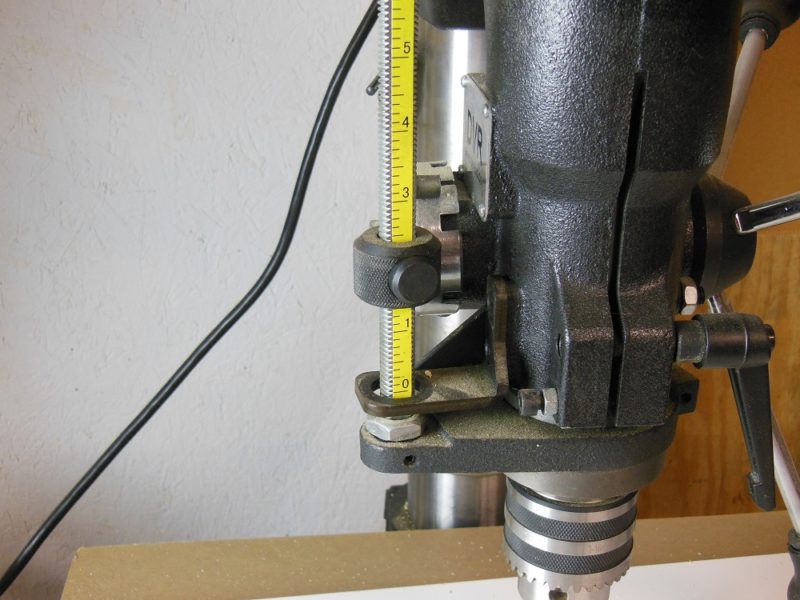 Drill press depth stop