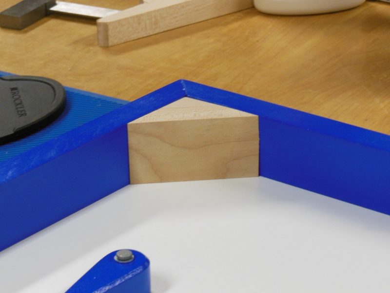 Corner block set in place