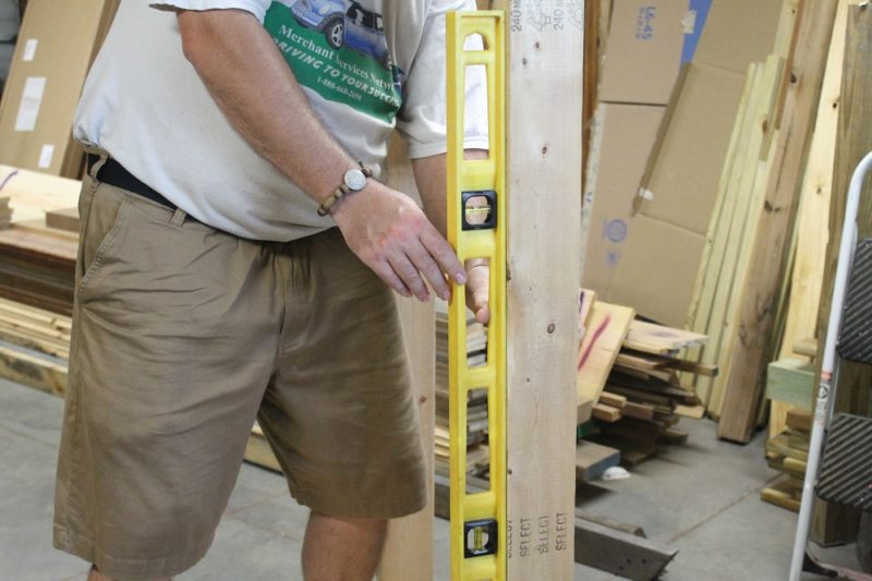 Aligning the corner posts.